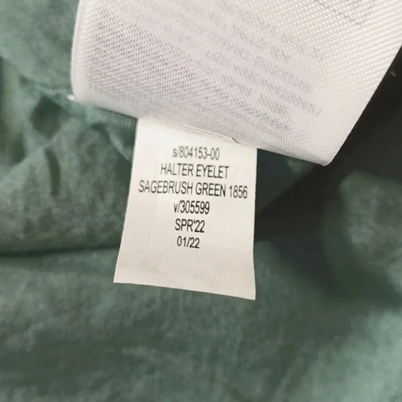 3/$25 NEW Gap cotton eyelet halter dress side zip elastic back green size 2 - Picture 10 of 14